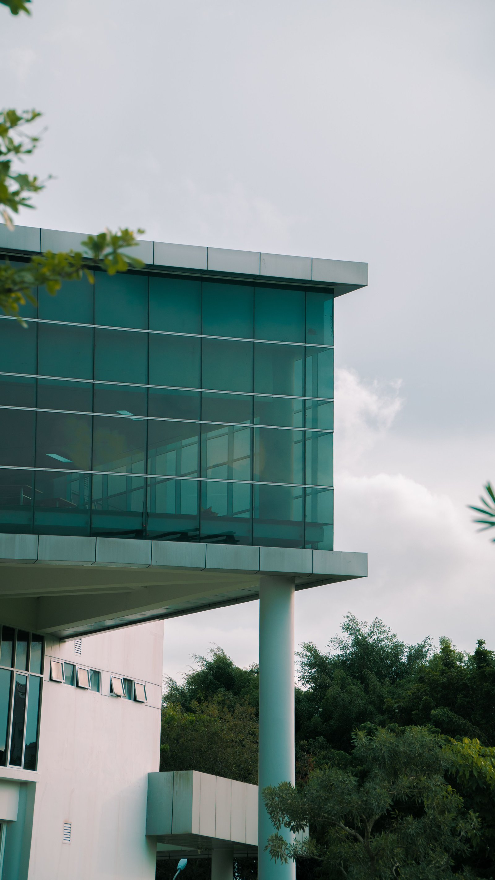 Modern university building with glass architecture representing the education and non-profit sector